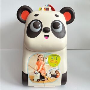 B Toy Panda Ride On Hard Kids Suitcase Light Up Squeaky Travel Fun Luggage 17x10